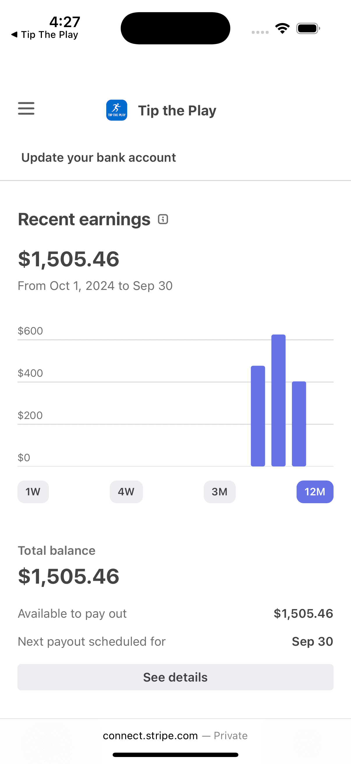 Stripe payouts