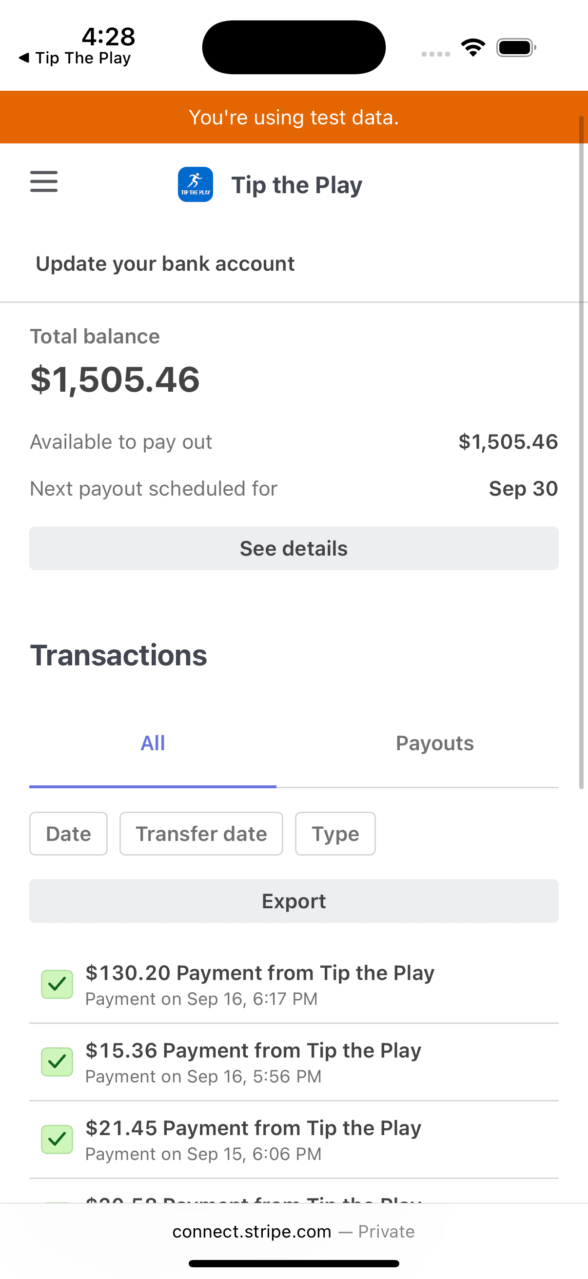 Stripe onboarding